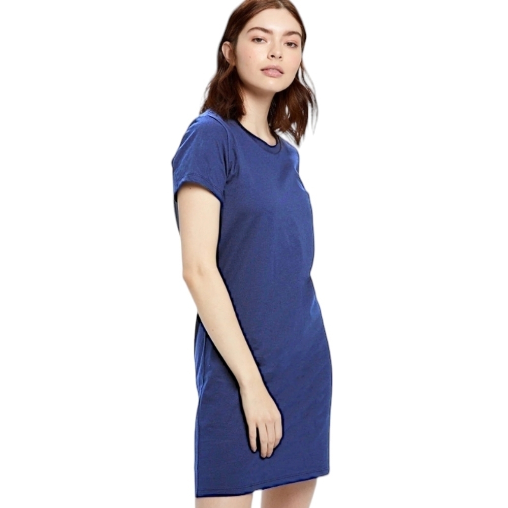BRITISH KHAKI Women Bluish Gray T-Shirt Dress With Liner Size L‎